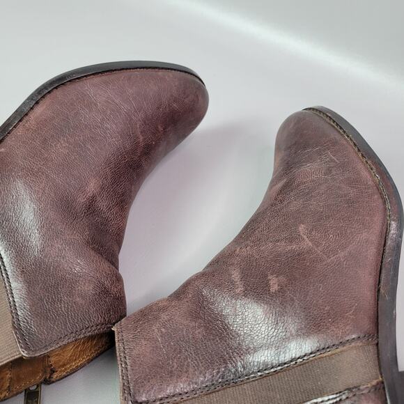 Womens Frye Jolene Inside Zip Short Brick Red Brown Boots Size 7.5 M Bootie - Picture 12 of 14